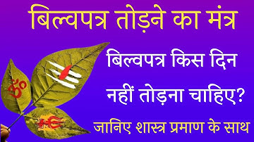 बिल्वपत्र तोड़ने का मंत्र। बिल्वपत्र किस दिन नहीं तोड़ना चाहिए ? Bilvapatra todne ka mantra