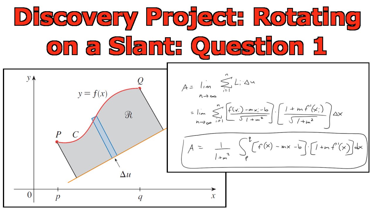 Applications of Integrals Discovery Project Rotating on a Slant