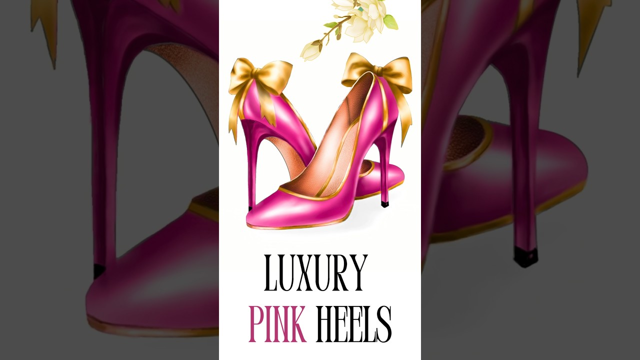 Luxury Pink Stiletto Heels 👠 Satisfying ASMR Sketch #shorts #ASMRDrawing #asmrfashionsketch