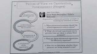 Four Basic Principles of Ralph Tyler's Rational for Curriculum Development (HRD)