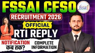FSSAI CFSO Vacancy 2026: Official RTI Reply Reveals Recruitment Status & Notification Timeline