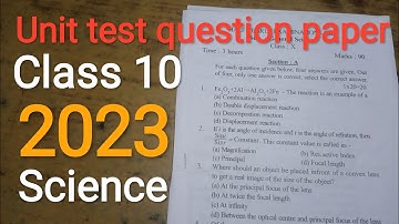 Class 10 1st unit test Science question paper 2023 SEBA board