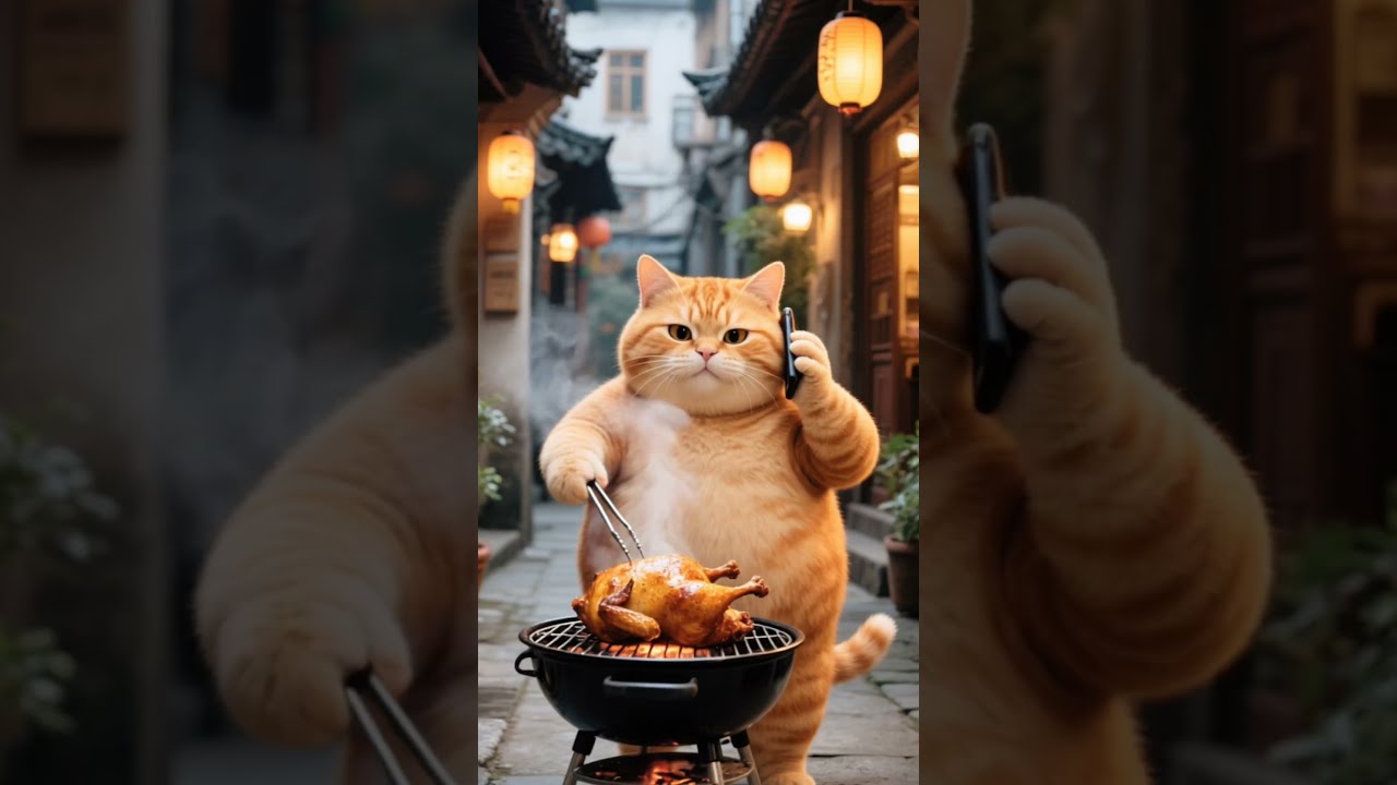 Orange Cat Cooked Duck For Friends Cutecat Funnycat Funnyvideo Ai Animation Orangecat