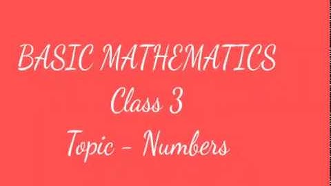 AKPS, Class 3, Sub Maths, Basic, Chapter 1, Numbers