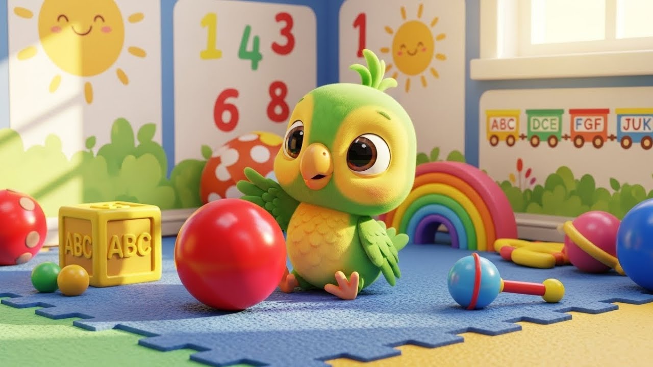 Baby Parrot Learn Time 🦜📚 | ABC, Numbers, Colors | Nursery Rhymes for ...
