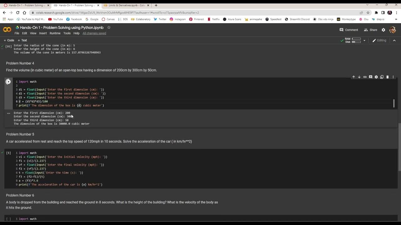 Hands-On 1 - Problem Solving using Python - YouTube