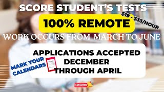 Temporary Remote Work From Home Job 2023 | $19 - $33 Per Hour | Score Tests | Work From Home