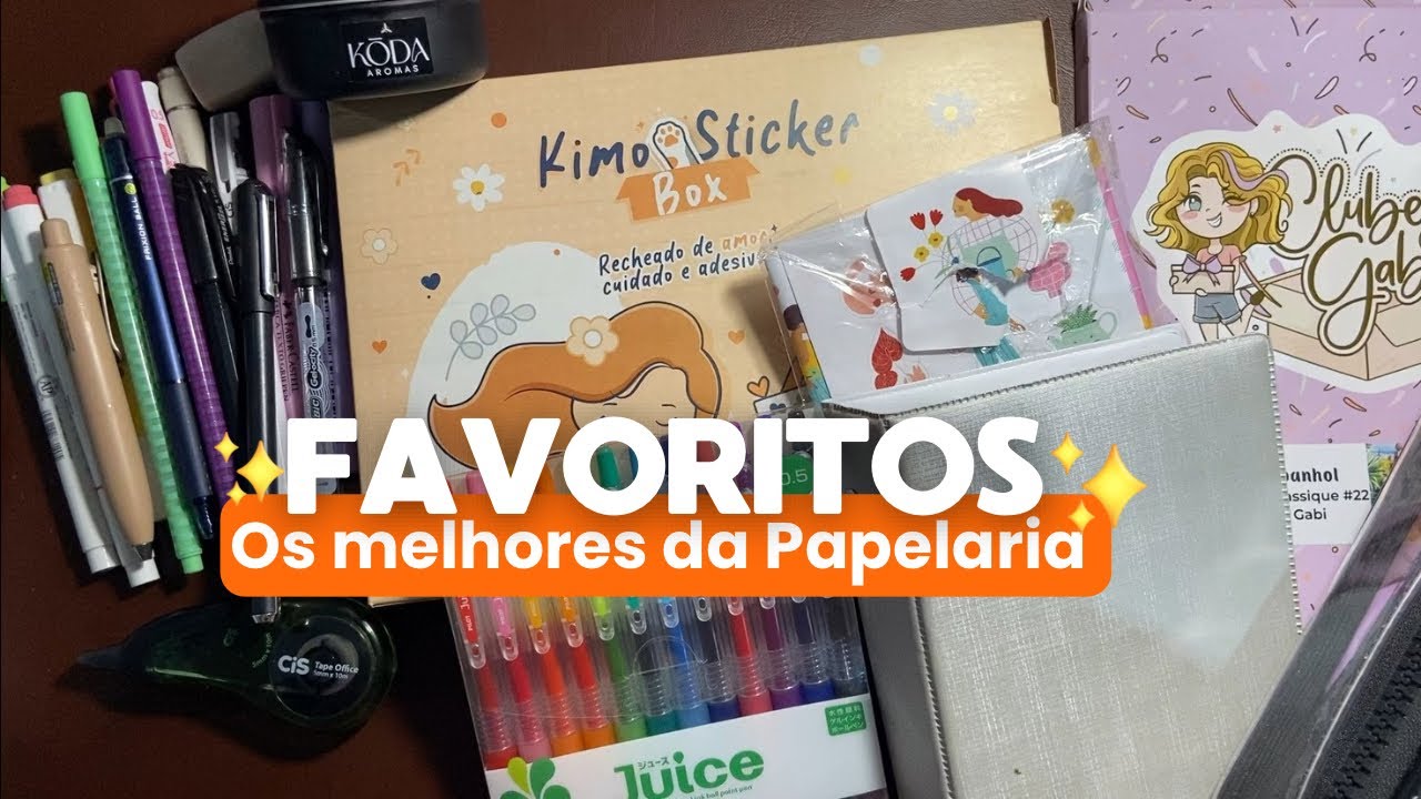 Favoritos de papelaria 2025 | Canetas Adesivos Estojo Marca texto 