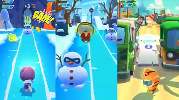 3vs Games #33 Talking Tom Hero Dash Arctic Angela vs Bull Demon Hank vs Tiger Roar Ginger