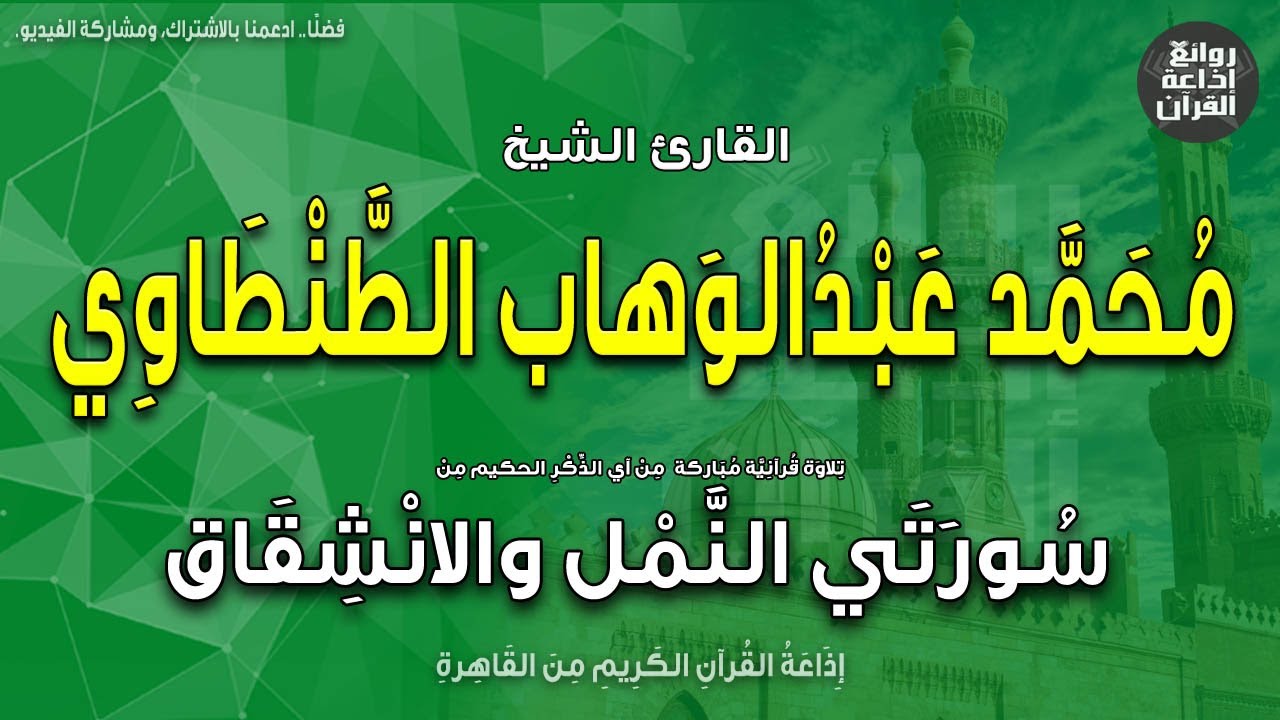الشيخ محمد عبدالوهاب الطنطاوي | النمل والانشقاق | إذاعة القرآن
