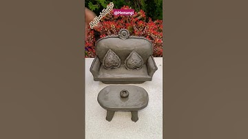 Making Mini Sofa Sets With Clay #shorts