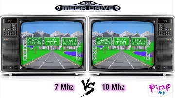 Test drive 2 on Megadrive : 7mhz VS 10mhz