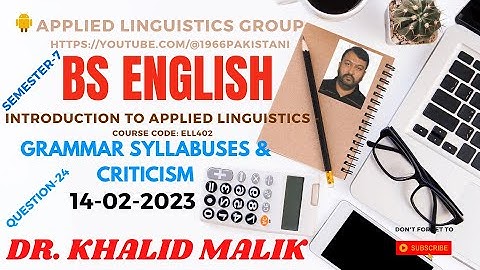 Grammar syllabuses & Criticism