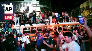 LIVE: New York Knicks fans celebrate after NBA championship win