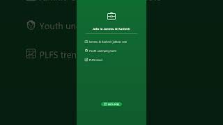 💼 Jammu & Kashmir Unemployment Rate — SarkarData Govt Data App #Shorts