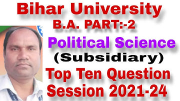 B A. Part 2 Political Science Subsidiary| bihar University|brabu|political Science vvi question 2023