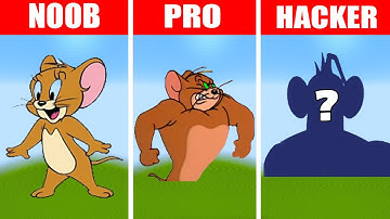 Jerry Pixel Art in Minecraft - How to Draw? NOOB vs PRO vs HACKER