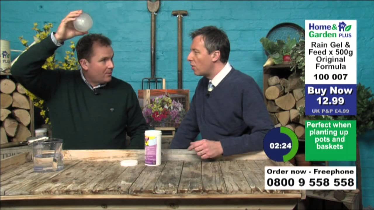 Andy Hodgson sells rain gel & feed on Home & Garden Plus
