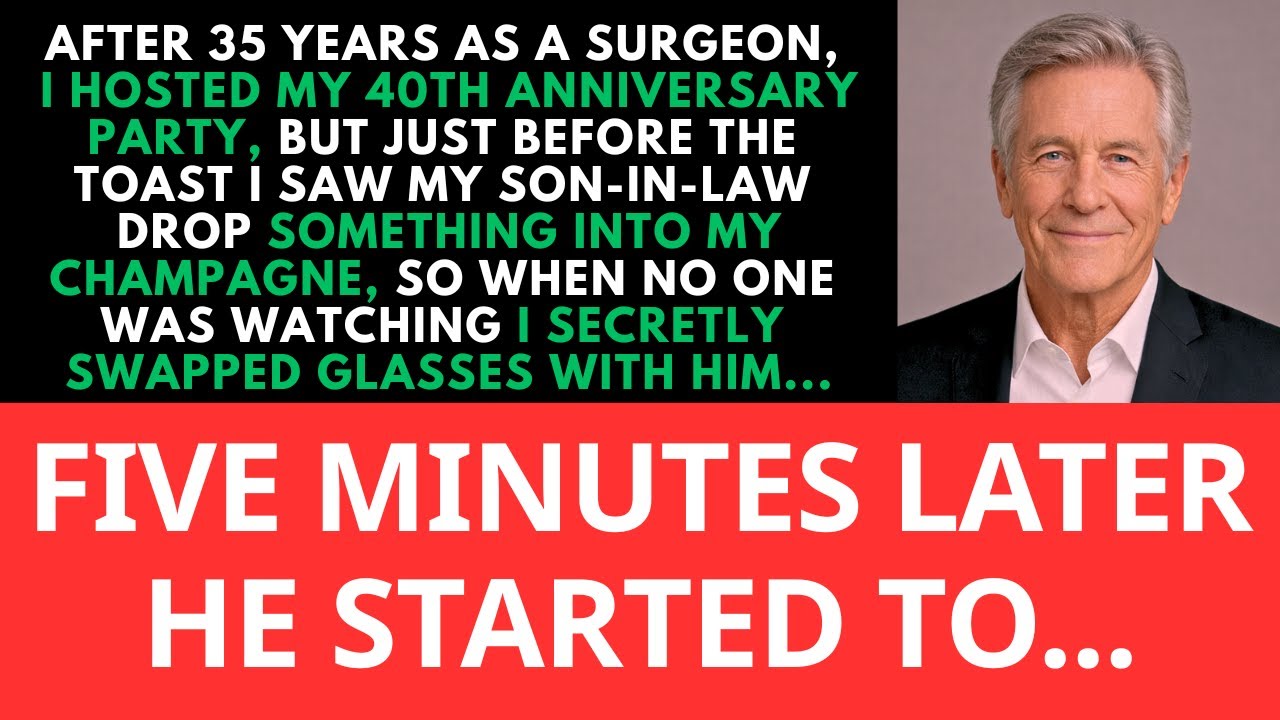 At my 40th anniversary party, my son-in-law drugged my champagne — i switched glasses...