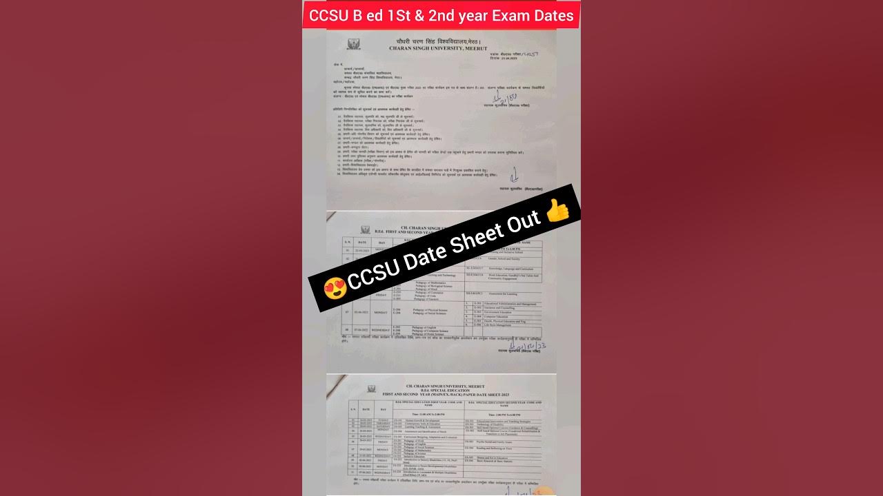 ccs university b.ed date sheetccsu bed exam date 2023ccsu b.ed exam