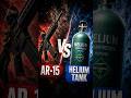 What happens if you shoot a Helium Tank with a AR15 #ammoshortage #ar15 #airsoft #guns #triggersafe
