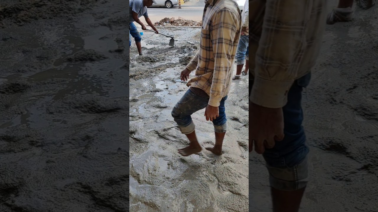 Shovel, sand, and water. The essentials of construction. 💪