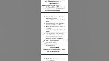 B Ed 2 nd year Gender school and society CCSU may 2023 paper #ccsu #previousyearquestionpaper