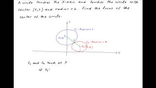 Find the locus of center of circle that touches X-axis and circle with center (0,3) and radius 2.