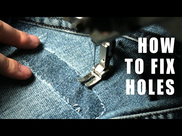 How to Repair Holes in Jeans and Other Fabrics - YouTube