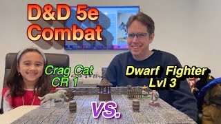 Dungeons and Dragons Combat Example, Lv3 Dwarf Fighter Vs. CR 1 Crag Cat