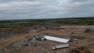 Landfill Flyover - Walking Floor Drone Footage