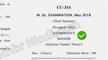 May 2018 Dcrust MSc Mathematics 3rd Sem Analytical Number Theory Question Paper