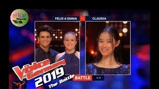 Claudia Emmanuela Santoso vs. Felix & Emma | Battle | Voice of Germany 2019