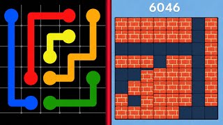 Flow Free Puzzle 🔴🟢🔵🟡 All Levels VS Block Blast Puzzle 🧩✨ Satisfying Gameplay 🎮🔥 screenshot 5