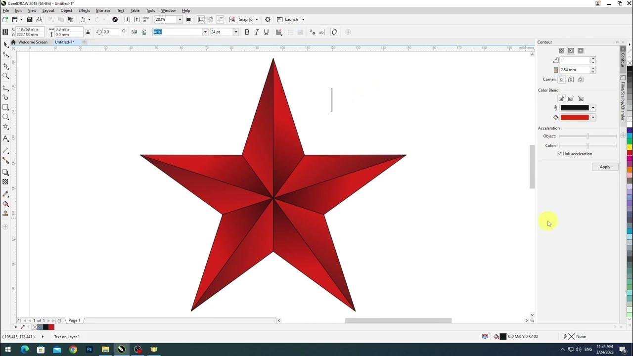 HOW TO CREATE 3D STAR IN COREL DRAW CorelDraw Kaise sikhe YouTube