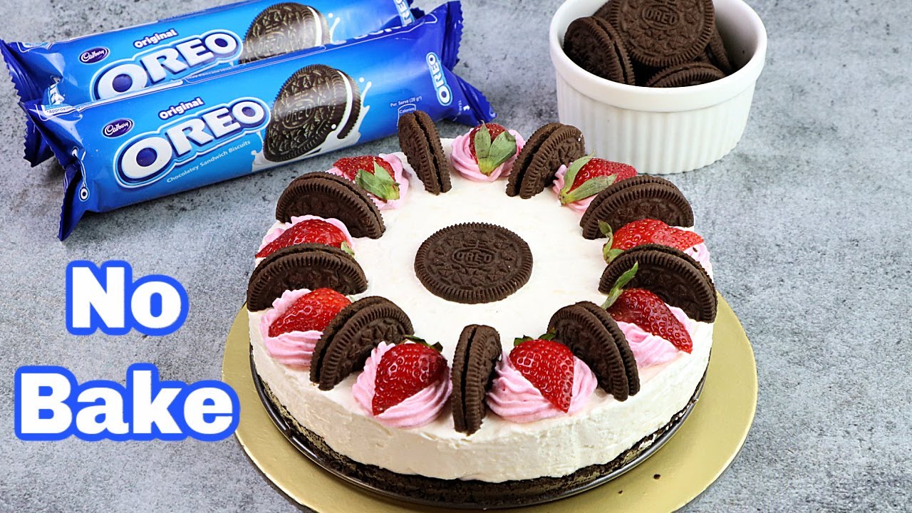 No Bake No Gelatin Oreo Strawberry CheeseCake | चीज़केक बिना जेलाटिन | Eggless Cake | @Oreo India | Kabita Singh | Kabita