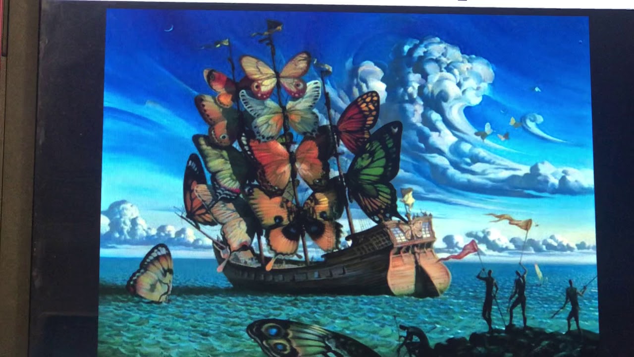 Salvador Dali Painting Butterfly Dalí's Tres Picos Matted