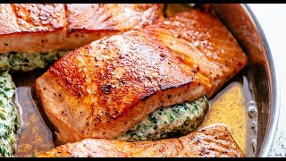 Recipe: Creamy Spinach Stuffed Salmon in Garlic Butter – Juicy, Garlic-Laced Indulgence