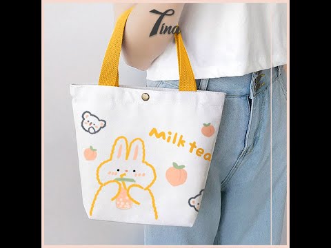 Video Túi tote mini vải canvas Hàn Quốc đi dạo đi chơi TX034... - youtube