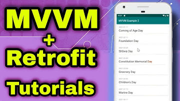 Android MVVM Retrofit Live Data JAVA Tutorial | Holidays App in Android Studio