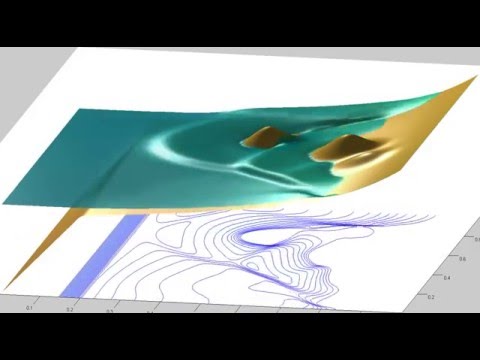 Numerical simulation of the shallow water equations (Saint-Venant)