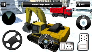 Excavator Snow Plow City Snow Blower Truck - Heavy Excavator Simulator - Android Gameplay [HD] screenshot 2