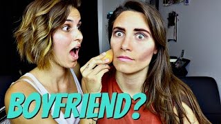 My boyfriend does my Makeup *it sucked* | Sam&Alyssa
