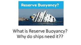 What is Reserve Buoyancy? Why do ships need it?