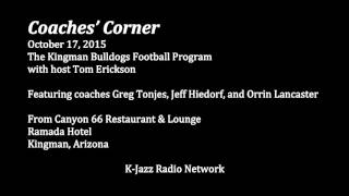 Coaches' Corner, October 17, 2015
