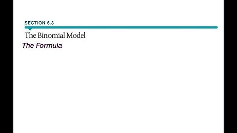 6.3 The Binomial Model: The Formula