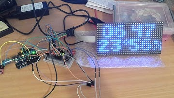 Arduino uno with 16x32 RGB LED matrix panel clock prototype