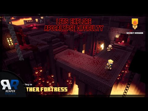 Lets Explore [4K HDR] : Nether Fortress [Apocalypse +] | Minecraft Dungeons Flames of the Nether DLC