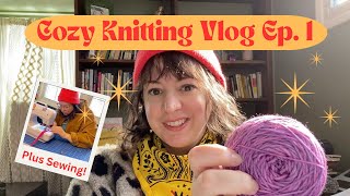 Cozy Knitting Vlog episode 1: Casting on a Musselburgh, Meeting Crafters, and Sewing an Apron