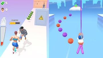 ✅ muscle rush 🆚 rope man - Gameplay iOS,Android Video Pro Walkthrough Mobile Game All Levels IMZXKJ